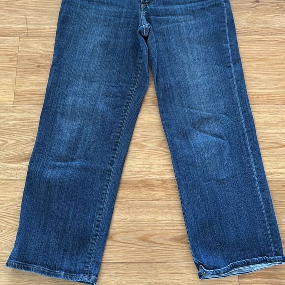 Express Womens Cropped Wide Legs Denim Jeans 2 Blue Classic Casual Everyday - Picture 2 of 6